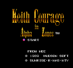 Keith Courage in Alpha Zones - TG16 - Title Screen.png