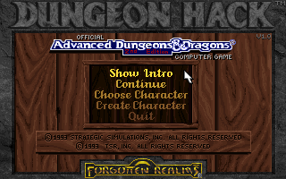 File:Dungeon Hack - DOS - Main Menu.png