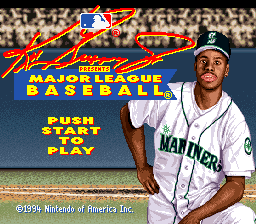 Ken Griffey Jr. Presents Major League Baseball - SNES - Title Screen.png