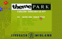 Theme Park - DOS - Main Menu.png