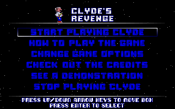Clyde's Revenge - DOS - Main Menu.png