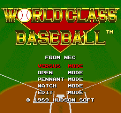 World Class Baseball - TG16 - Title Screen.png