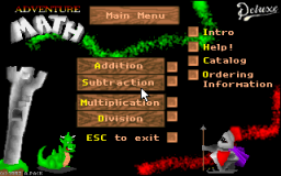 Adventure Math Deluxe - DOS - 02 Main Menu.png