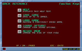Blake Stone - Aliens of Gold - DOS - Help screen .png