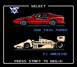 Rad Racer - NES - Choose a Car.png