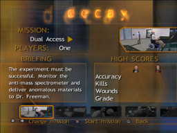 Half-Life - PS2 - Decay Menu.png