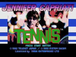 Jennifer Capriati Tennis - GEN - Title Screen.png